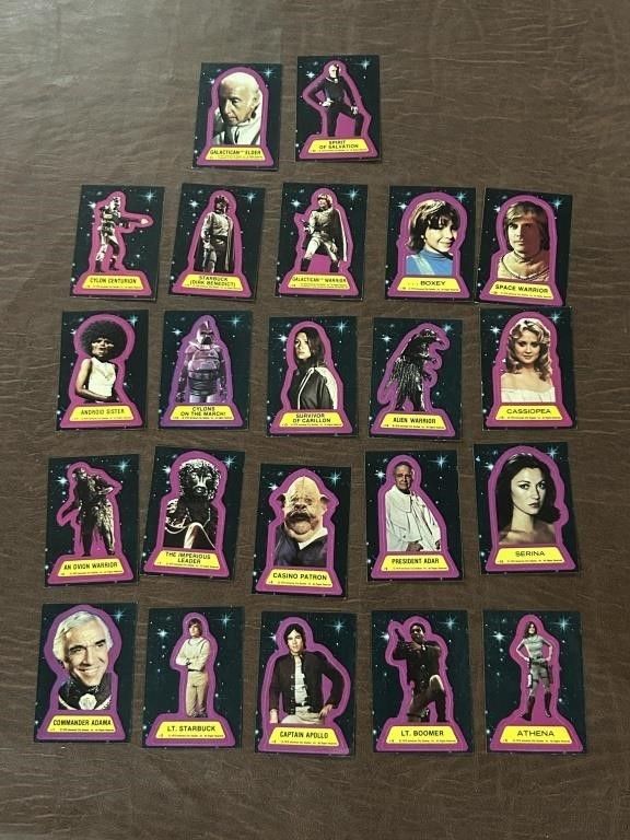 Lot 303: 1978 Topps Battlestar Galactica Sticker Set of 20