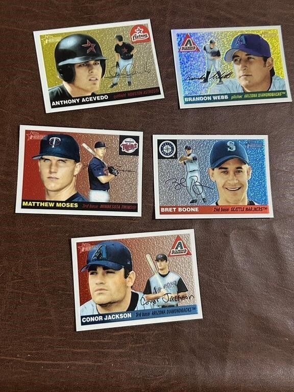 Lot 341: 2004 Topps Heritage Baseball Card Lot of 5
