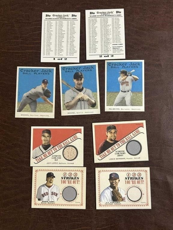 Lot 343: 2004 Topps Cracker Jack Relic & Insert Lot