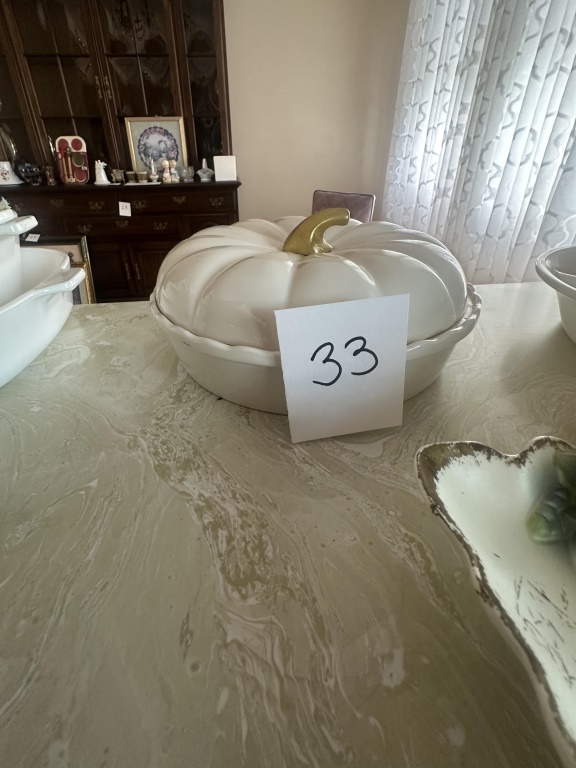 Ceramic Covered Pumpkin Pie Dish