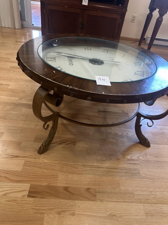 Round Clock Face Coffee Table