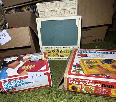 Fisher Price and Mattel Educational Toys. Item present in box. Not checked for completeness or 