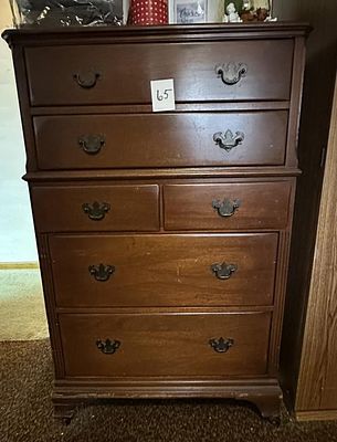 Colonial Style 5-Drawer Tallboy Dresser. 50.5" TallNo Shipping