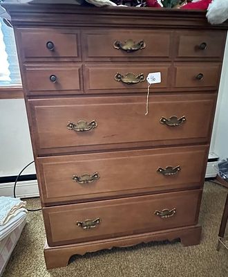 Maple 5-Drawer Tallboy Dresser. 45.5" TallNo Shipping