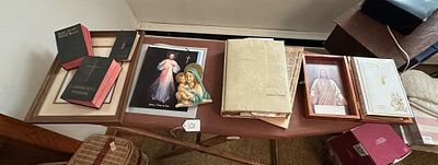 Vtg Catholic Bibles Missals & Decor Lot