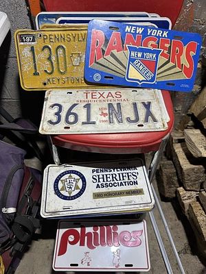 Collection of License Plates. including NY Rangers and Philadelphia Phillies Novelty Plates