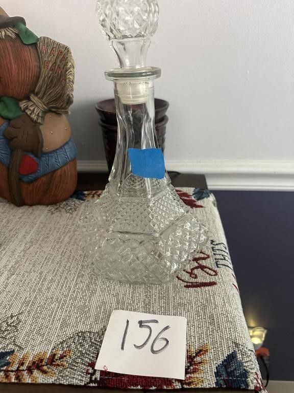 Lot 156: Vintage Pressed Glass Liquor Decanter