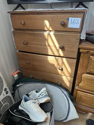 Vintage Four-Drawer Pine Dresser. Classic upright bedroom chest of drawers featuring a solid 