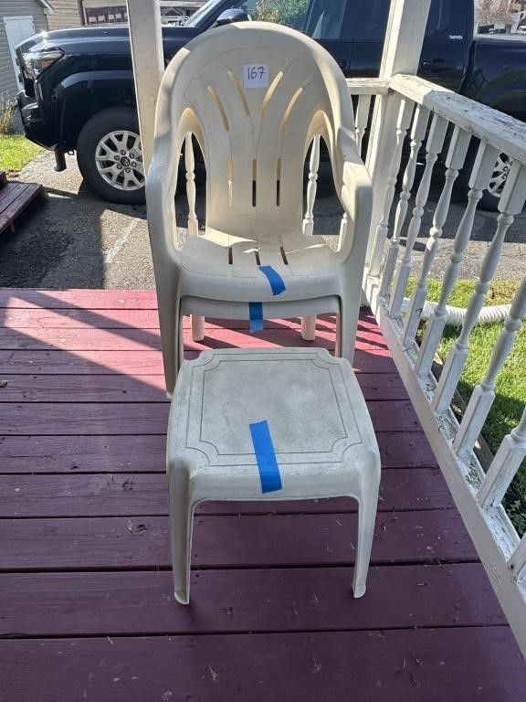 Lot 167: 2 Resin Chairs and Table