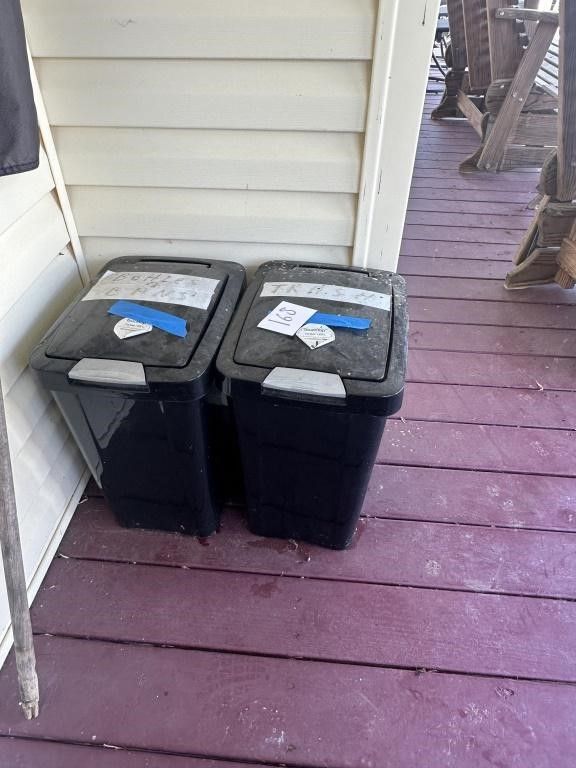 Lot 168: Pair Flip Top Garbage Cans