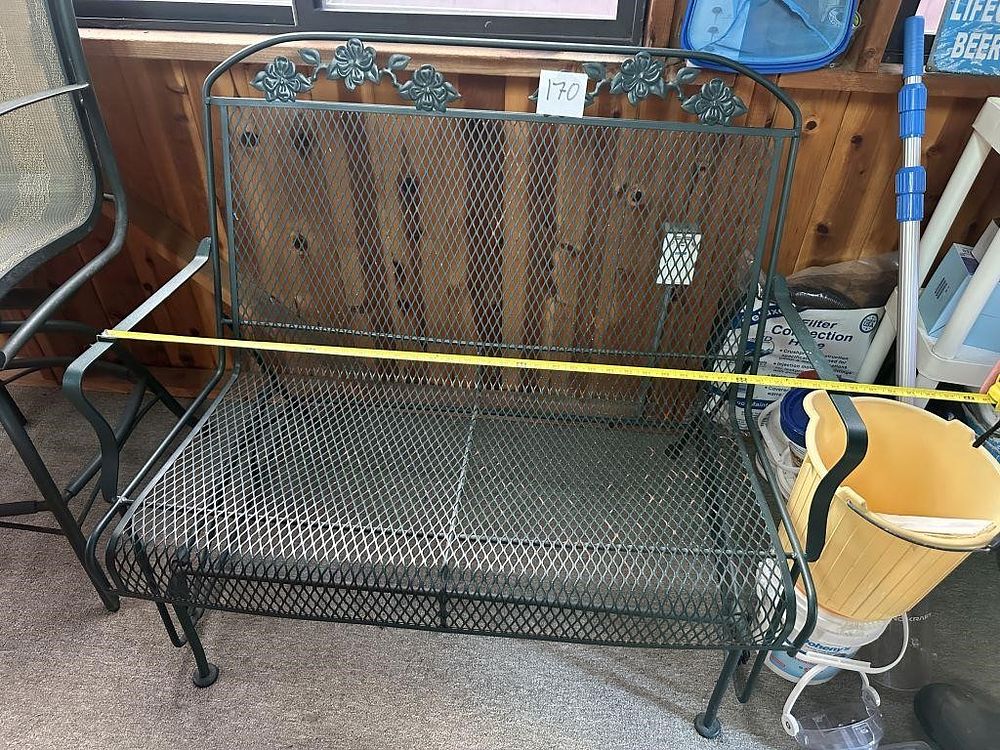 Lot 170: Wrought Iron Mesh Patio Glider