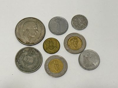 A collection of coins from Arab countries.