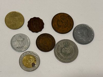 A collection of coins from Arab countries.