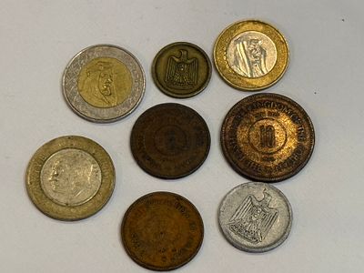 A collection of coins from Arab countries.
