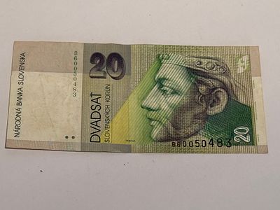 A 20 koruna banknote from Slovakia, dated 1995.