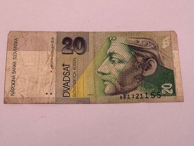 A 20 koruna banknote from Slovakia, dated 1995.