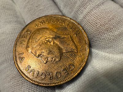 מטבע 1 פני מדרום אפריקה, שנת 1942.