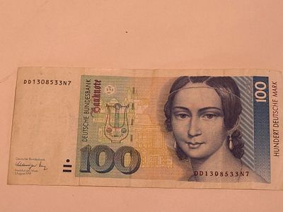 שטר 100 מארק גרמני של גרמניה, שנת 1991.