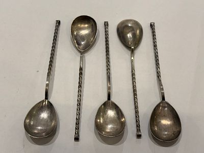 לוט 6 כפיות וינטג', ציפוי כסף.