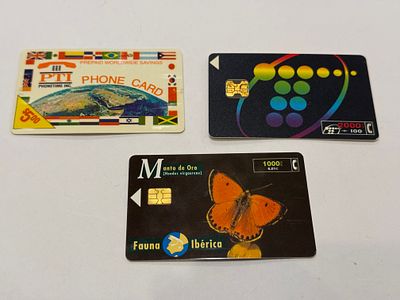 לוט 3 כרטיסי טלכרט בינלאומיים – PTI ו-Telef&oacute;nica (שנות ה־90).