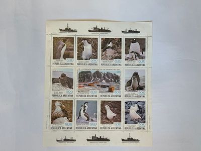 גיליון שלם של דואר Republica Argentina, ערך נקוב 500 פסו לכל בול. 
הסדרה מציגה חיות מאזור 