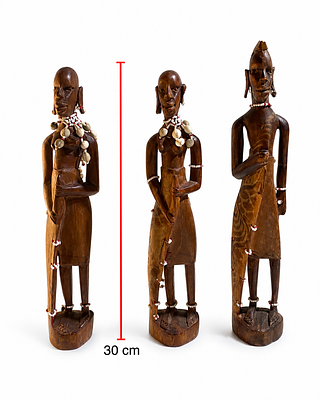 3BS. An exceptional artistic collection of hand-carved wooden statues, representing an 