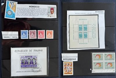 5L. Lot of international stamps and souvenir sheets from various countries including Morocco 