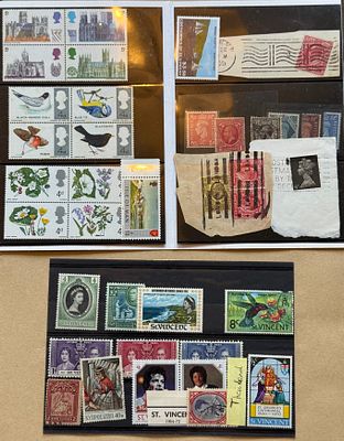 Diverse lot of stamps from the British Commonwealth and Europe, including Great Britain, St. 