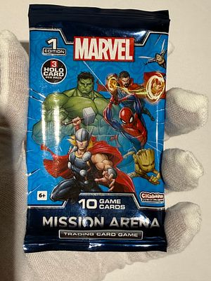 Marvel "Mission Arena" Trading Card Game booster pack – 1st Edition, sealed. Produced by 