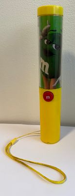 M&M's novelty candy tube / mini light keychain – Green character design (Mars, Inc., 2018). 