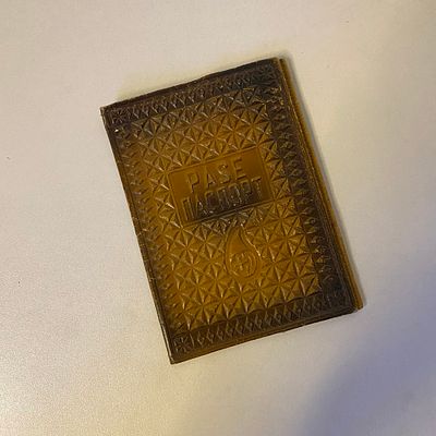 Original passport cover from the Soviet era, produced in Latvia and bearing the word “passport” 