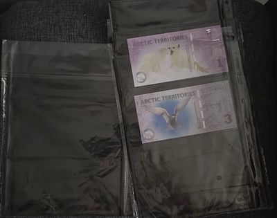 דפי אחסון לאחסון שטרות כסף עם 20 דפי אחסון, כל דף מכיל 3 שטרות (3 תאים אופקיים לדף), קיבולת 
