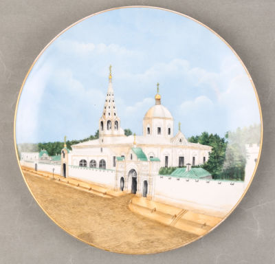 Декоративная тарелка с изображением Крестовоздвиженского собора Ново-Алексеевского монастыря в 
