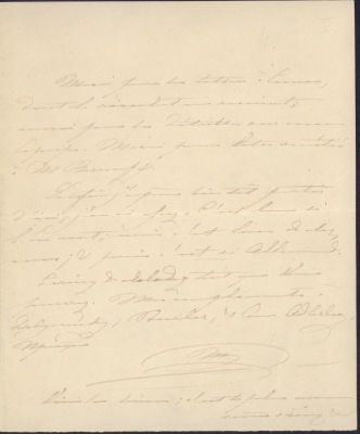 Фрагмент письма с автографом Великой Княгини Марии Николаевны [На фр. яз.] 1850-е гг. 