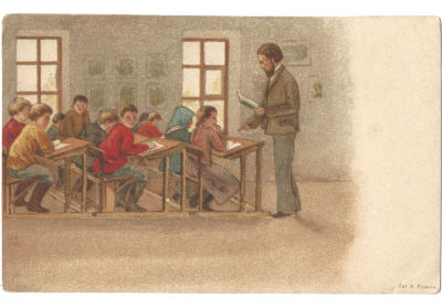 Великая Княгиня Ольга Александровна (1882–1960). Сельская школа. Открытое письмо. 
