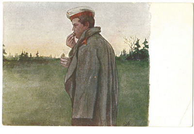 Великая Княгиня Ольга Александровна (1882–1960). Солдат на поле. Открытое письмо. 