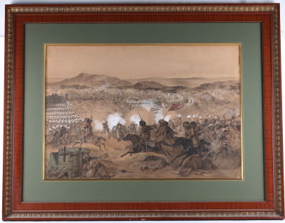 Шарлемань Адольф Иосифович (1826-1901).
&shy;Дело Бебутова при Курюк-Дара.&shy;
. 1855 г. 
Бумага 