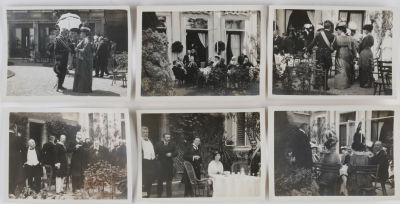 Лот из шести фотографий. 
Прием на вилле Великой Княгини Марии Павловны в Контрексевиле летом 