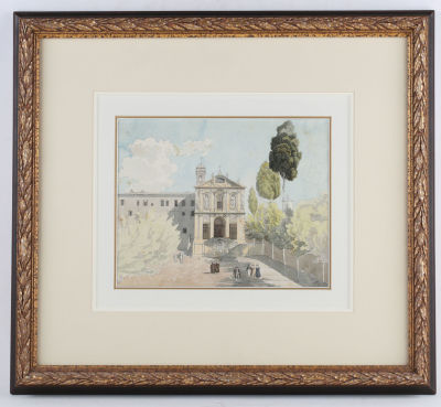 Тон Константин Андреевич (1794–1881).
Архитектурный пейзаж с церковью. 1820-е гг.Бумага 