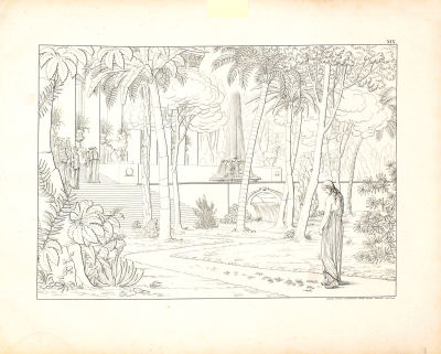 Толстой Федор Петрович (1783–1873). Душенька, перенесенная к воздушному дворцу. Иллюстрация к 