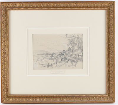 Васильев Федр Александрович (1850–1873).
Стадо овец, идущее по дороге. 1867–1869 гг. Бумага 