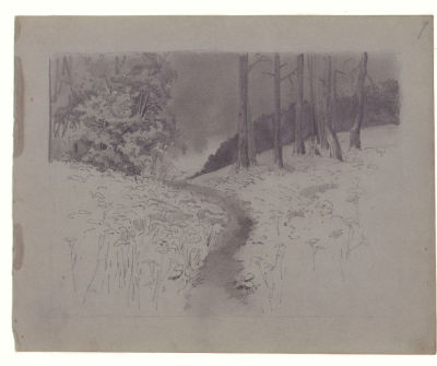 Лагода-Шишкина Ольга Антоновна (1850–1881).
Тропинка. Лист № 8 из альбома 22 рисунка. 1878-1879 