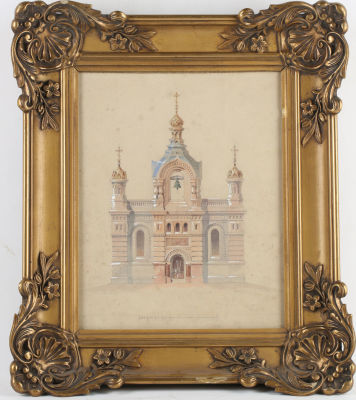 Бенуа Леонтий Николаевич (1856–1929).
Проект фасада Никольского собора. Неосуществлённый 