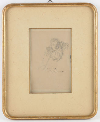 Репин Илья Ефимович (1844–1930).
Наклонившаяся мужская фигура (Портрет Корнея Чуковского?). 