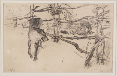 Серов Валентин Александрович
(1865 –1911).
Иллюстрация к басне И. Крылова &laquo;Волк и пастухи&raquo;. По 