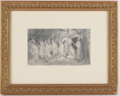 Васнецов Виктор Михайлович (1848–1926).
Двусторонний рисунок: Народ выходящий из церкви. 