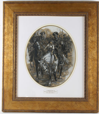 Савицкий Георгий Константинович (1887-1949). 
Первая мировая война. Казаки. 1915 г. Бумага 