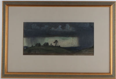 Смирнов-Руссецкий Борис Алексеевич (1905–1993).
Деревенский пейзаж. Дождь. Вторая треть ХХ в. 