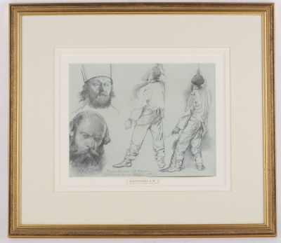 Корзухин Алексей Иванович (1835–1894).
Наброски портретов и фигур. Двусторонний рисунок. 1935 