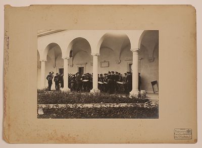 Императорский духовой оркестр в Ливадийском дворце. Царское село.Фотоателье К.Е. фон Ган и 